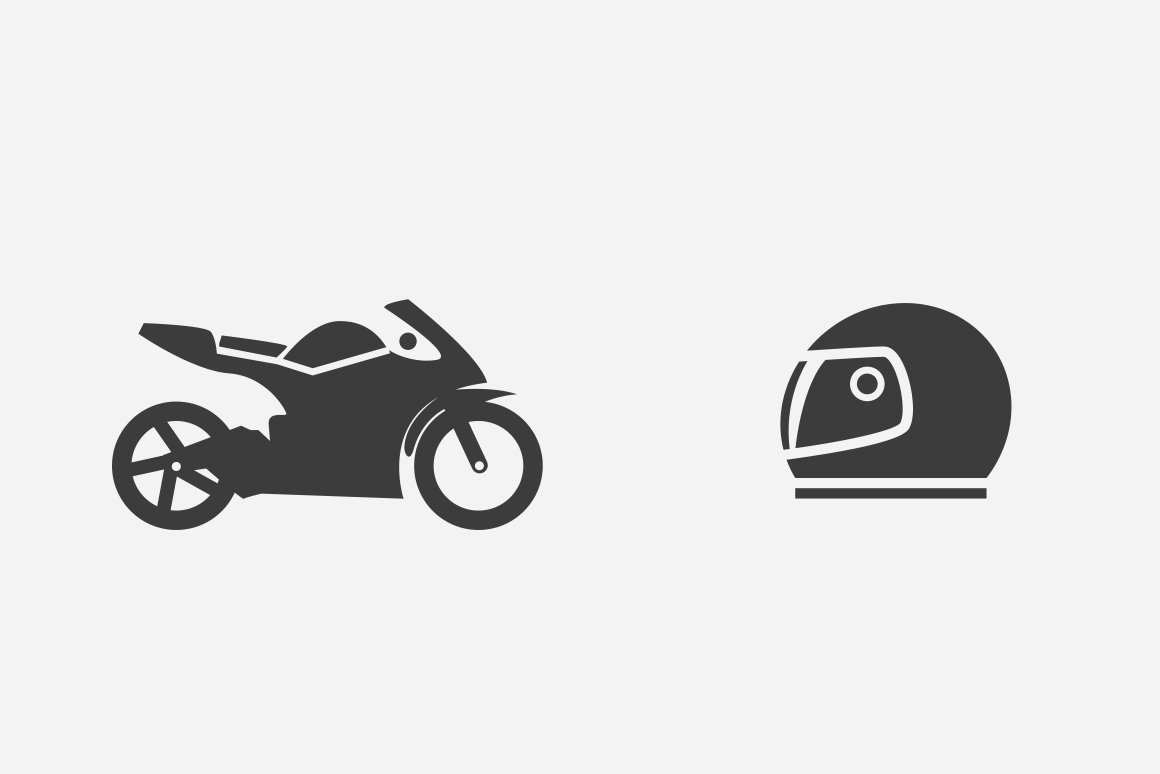 A motorcycle and a helmet are different.