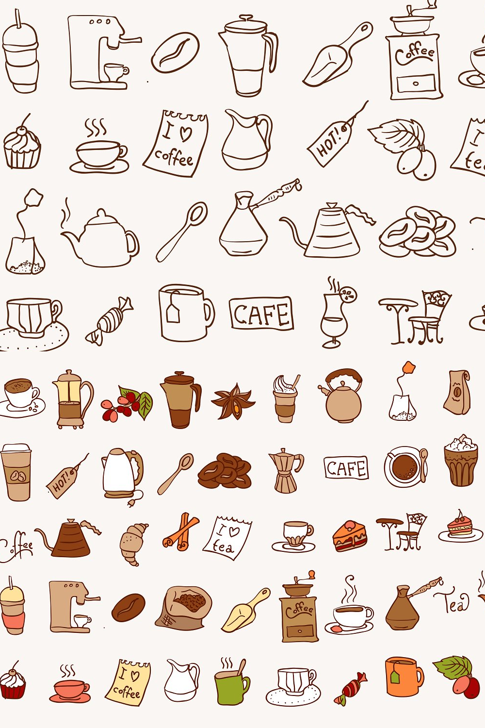 Illustrations coffee tea icon of pinterest.