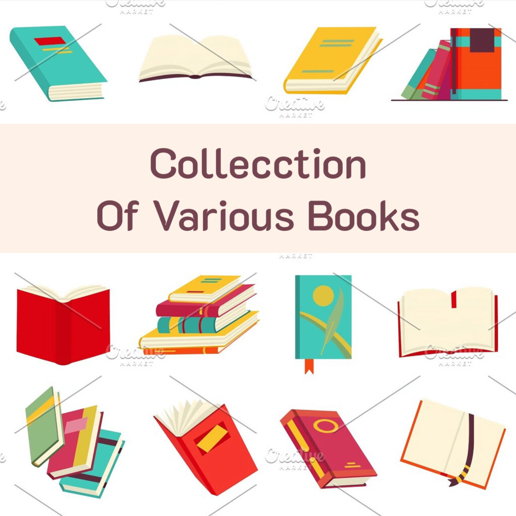 Reading Books. Stack Of Library Books – MasterBundles