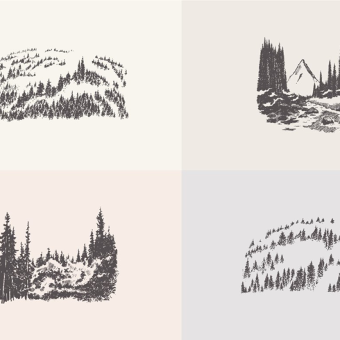 Images preview collection of forest landscapes.