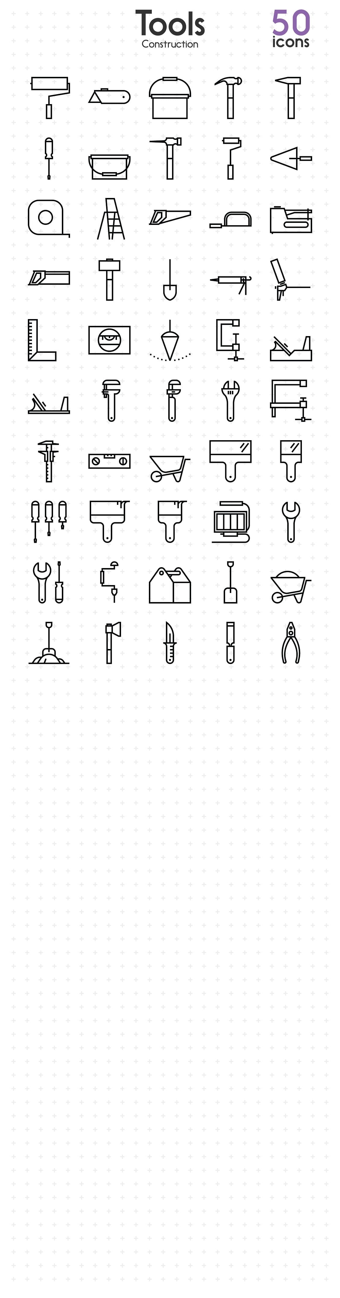 Construction Tools 50 icons.