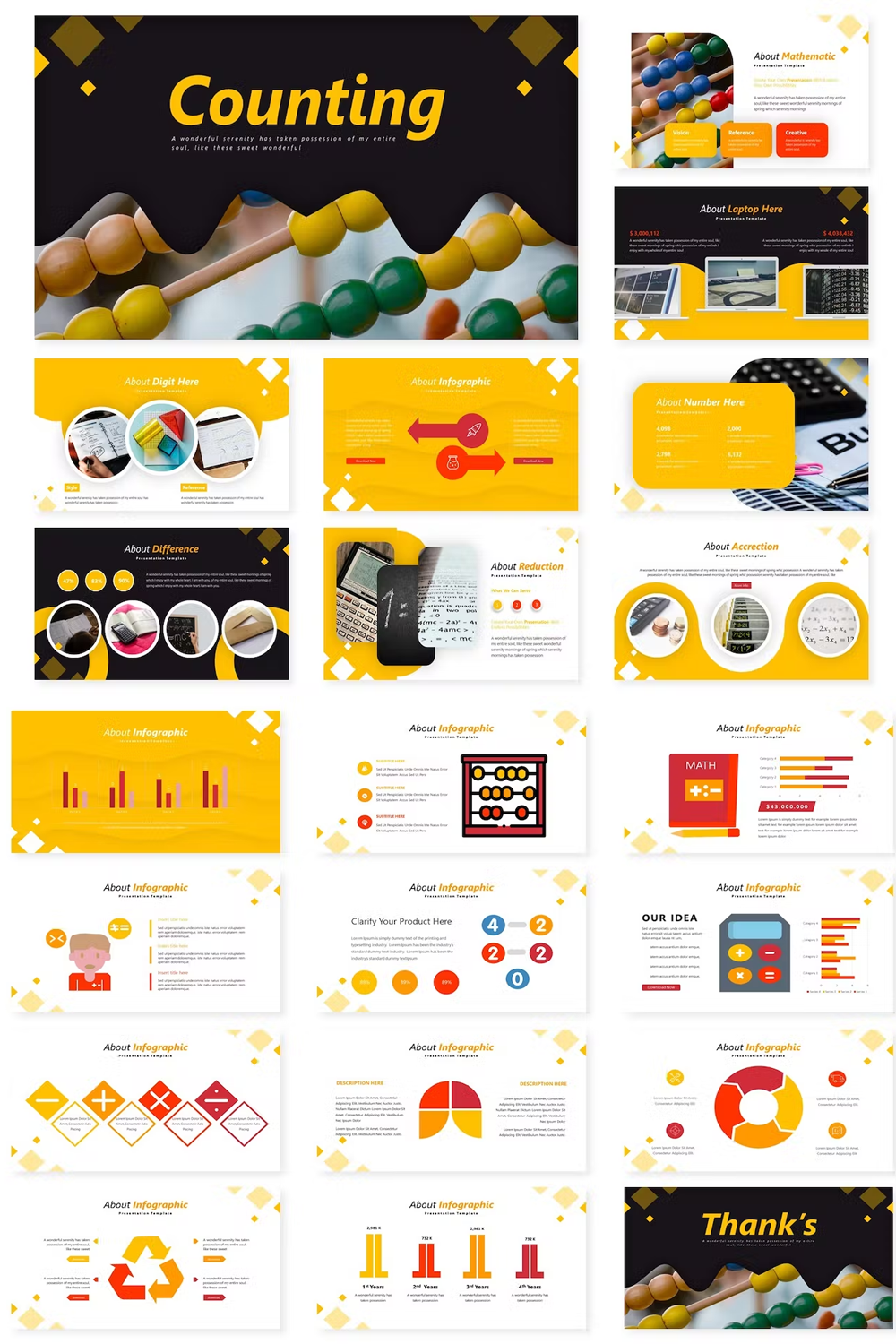 Illustrations counting google slides template pinterest.