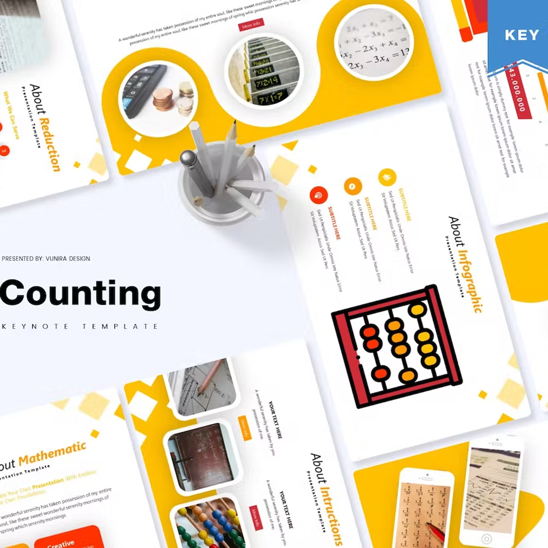 Images preview counting keynote template.