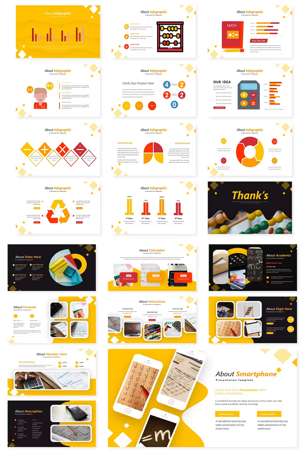 Illustrations counting keynote template of pinterest.