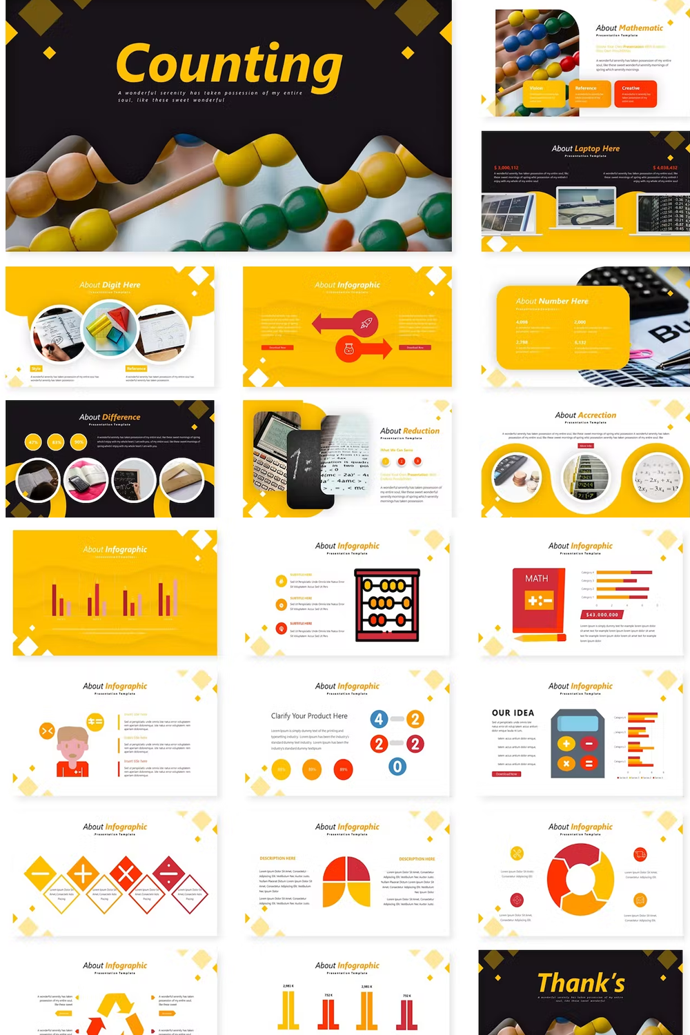 Illustrations counting powerpoint template of pinterest.