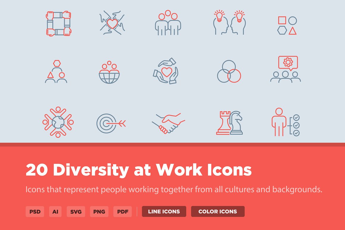 Icons for work and more.
