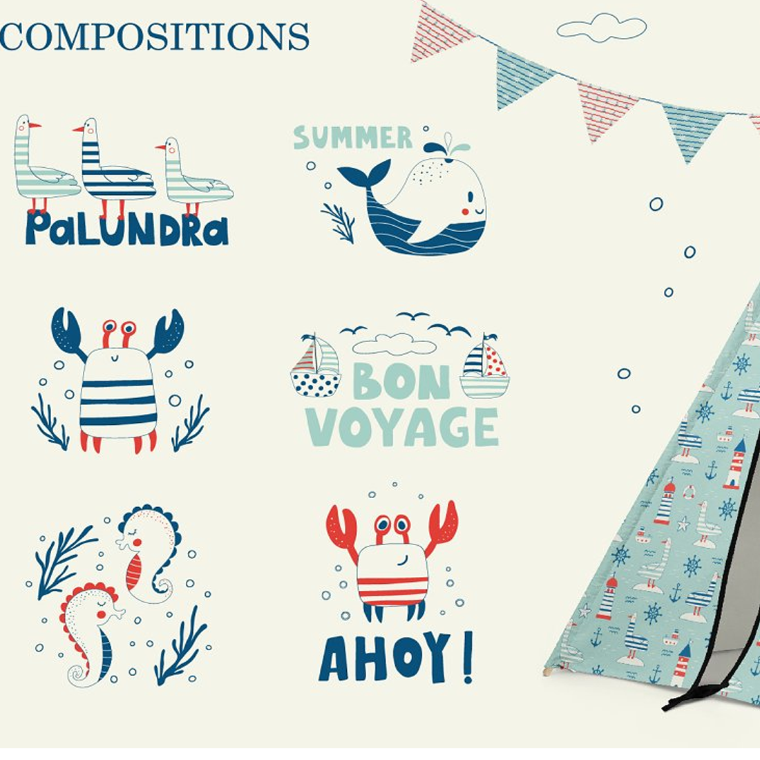 Images preview cute nautical collection.