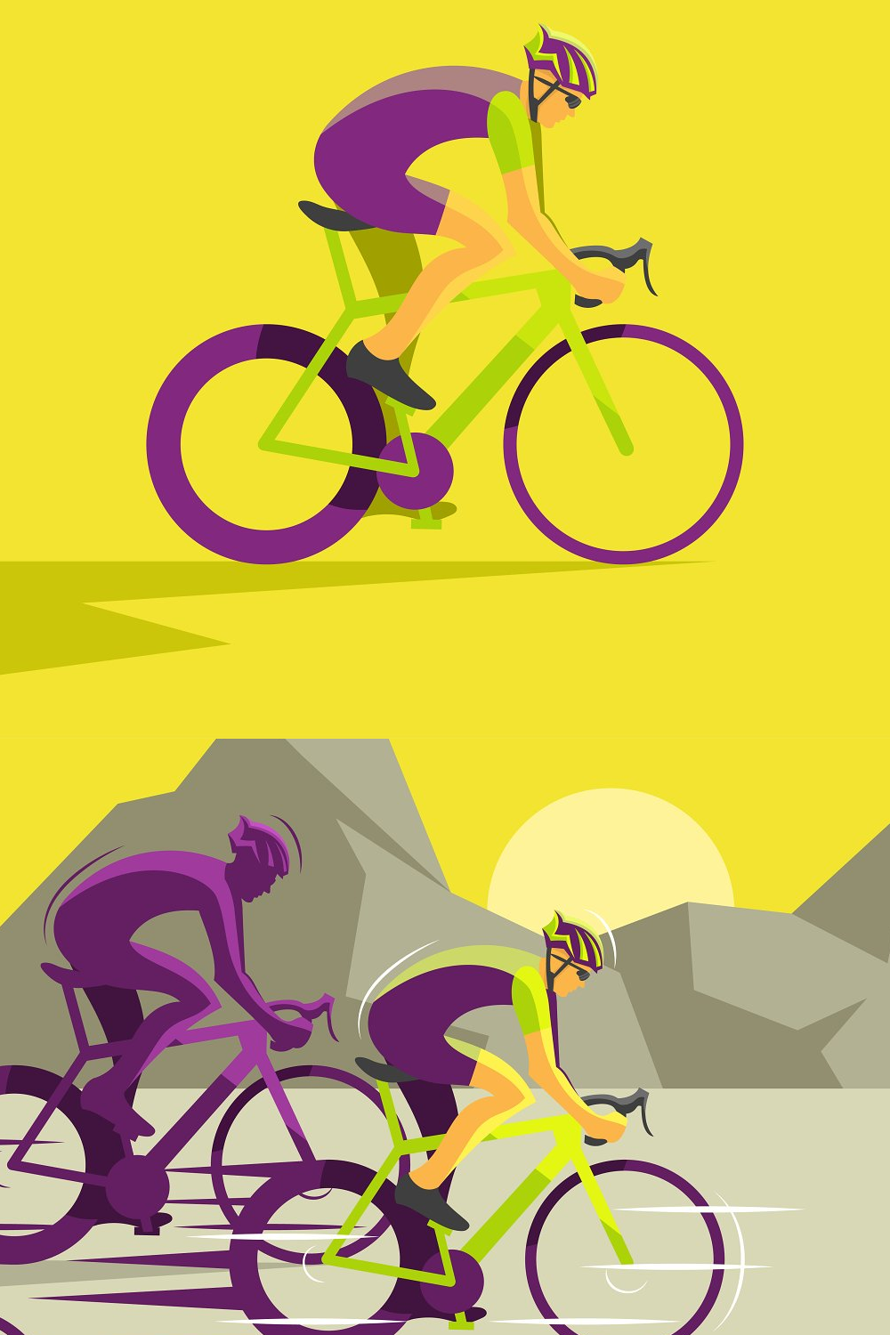 Illustrations cycling race of pinterest.
