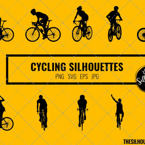 Images preview cycling silhouette vector.