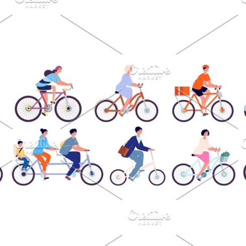 Images preview cyclists characters. fun active.