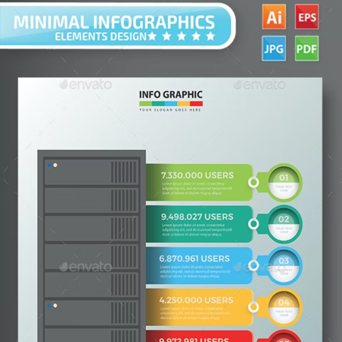 Images preview database server infographic design.