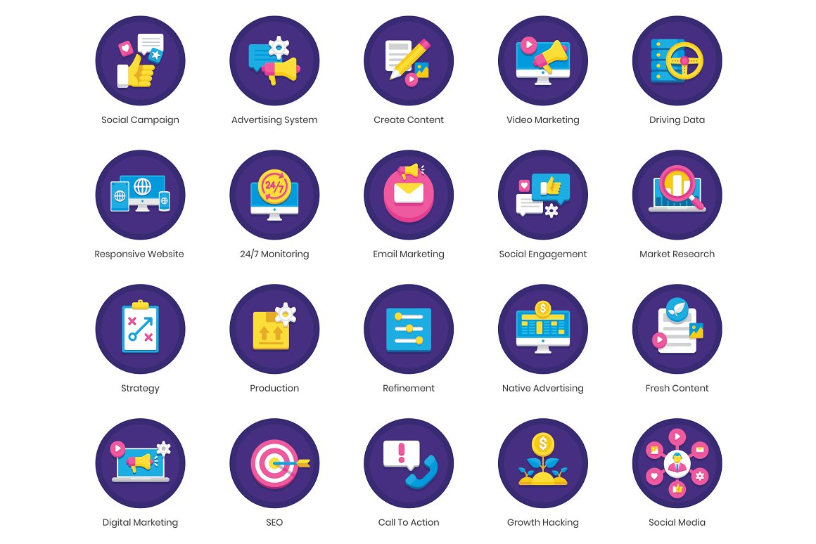 Marketing icons and more.