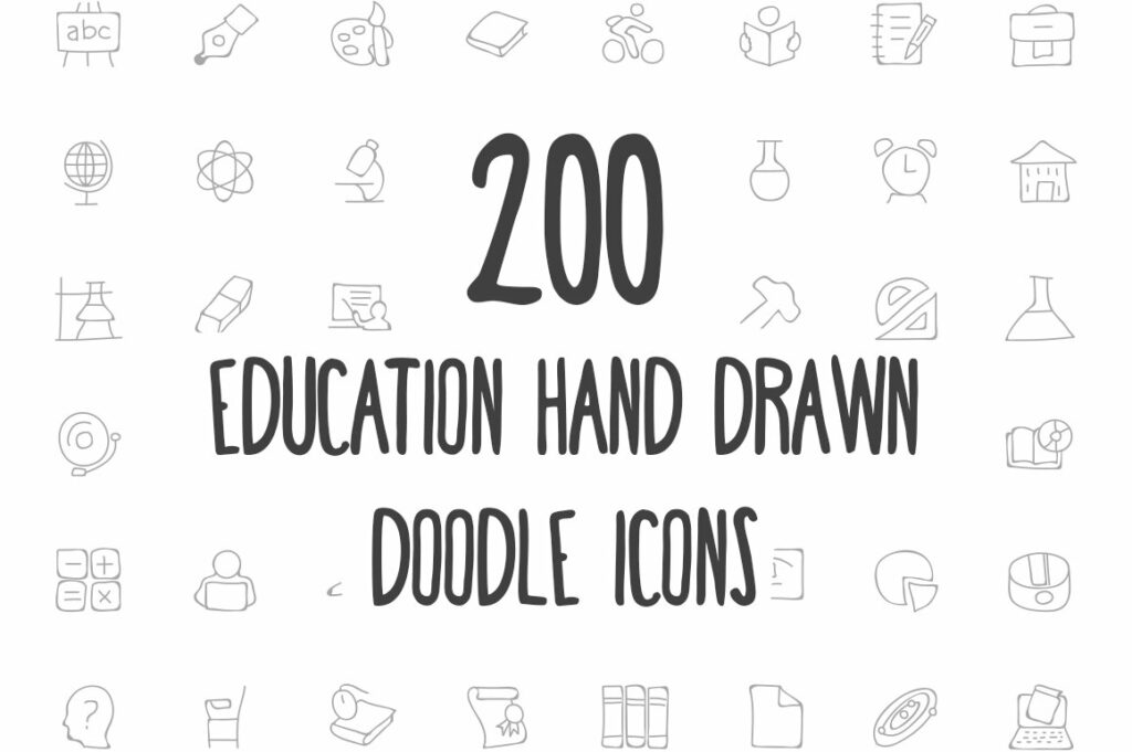 200 Education Hand Drawn Doodle Icon – MasterBundles
