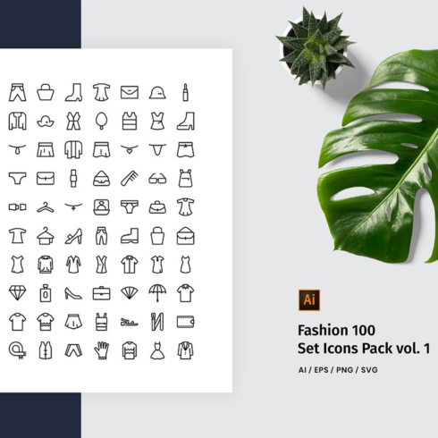 Images preview fashion 100 set icon pack vol. 1.