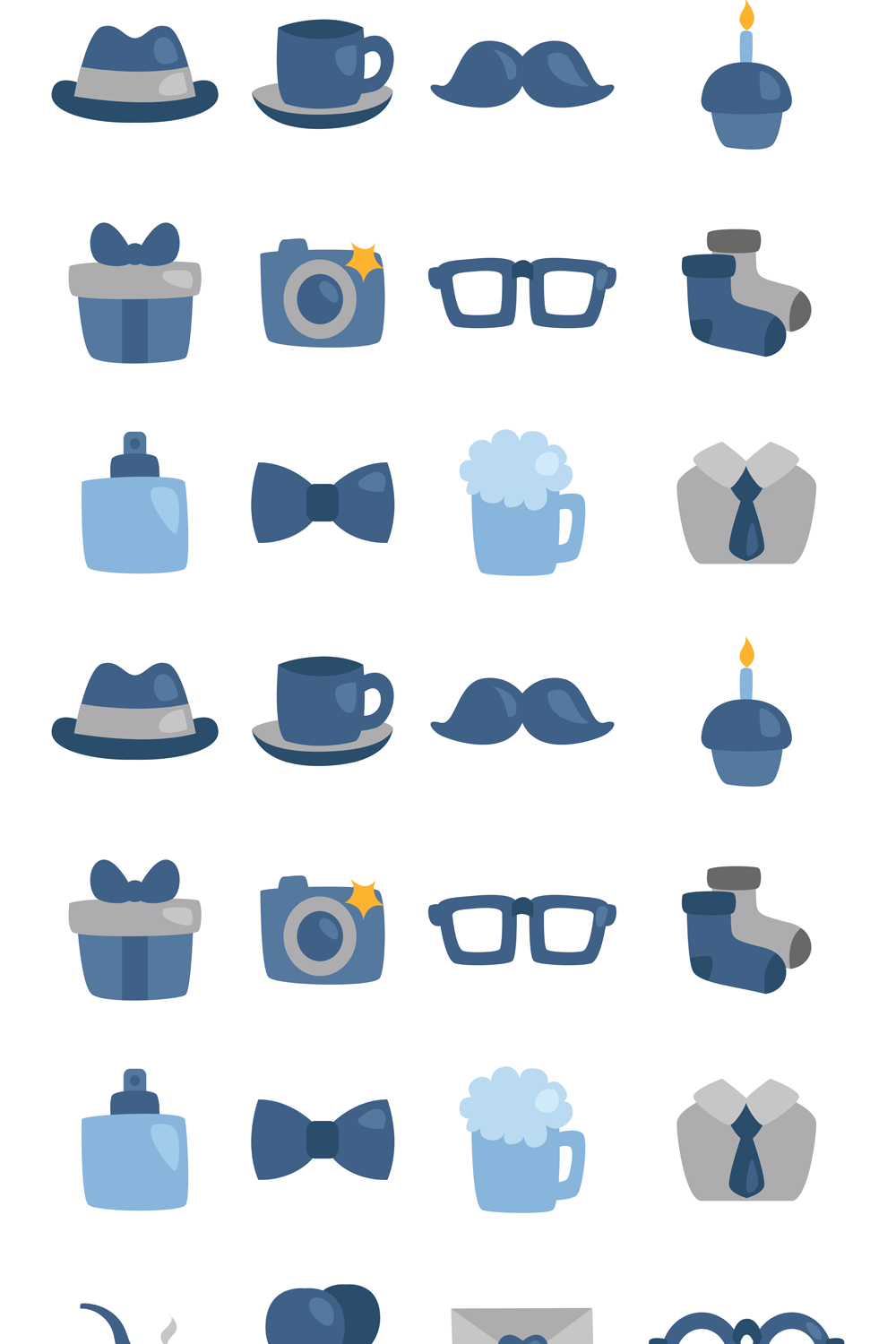 Illustrations fathers day icons set pinterest.