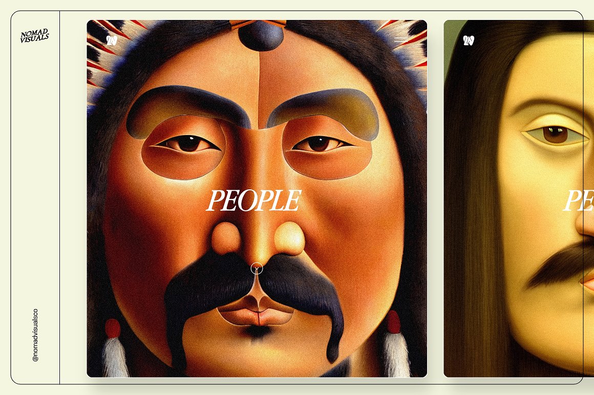 The image of a mustachioed representative of the tribe.