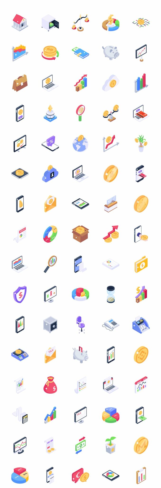 Online Banking Isometric Icons Pack – MasterBundles