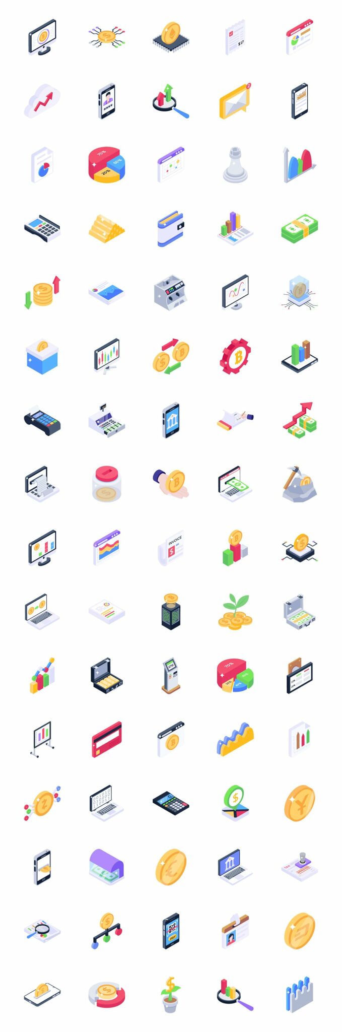 Online Banking Isometric Icons Pack – MasterBundles