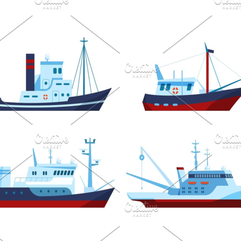 Images preview fishing boats. vessels with.