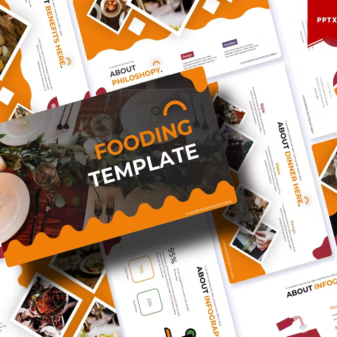 Images preview fooding powerpoint template.