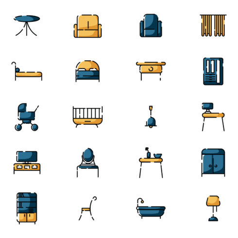 Furniture Icons Set Main Cover.