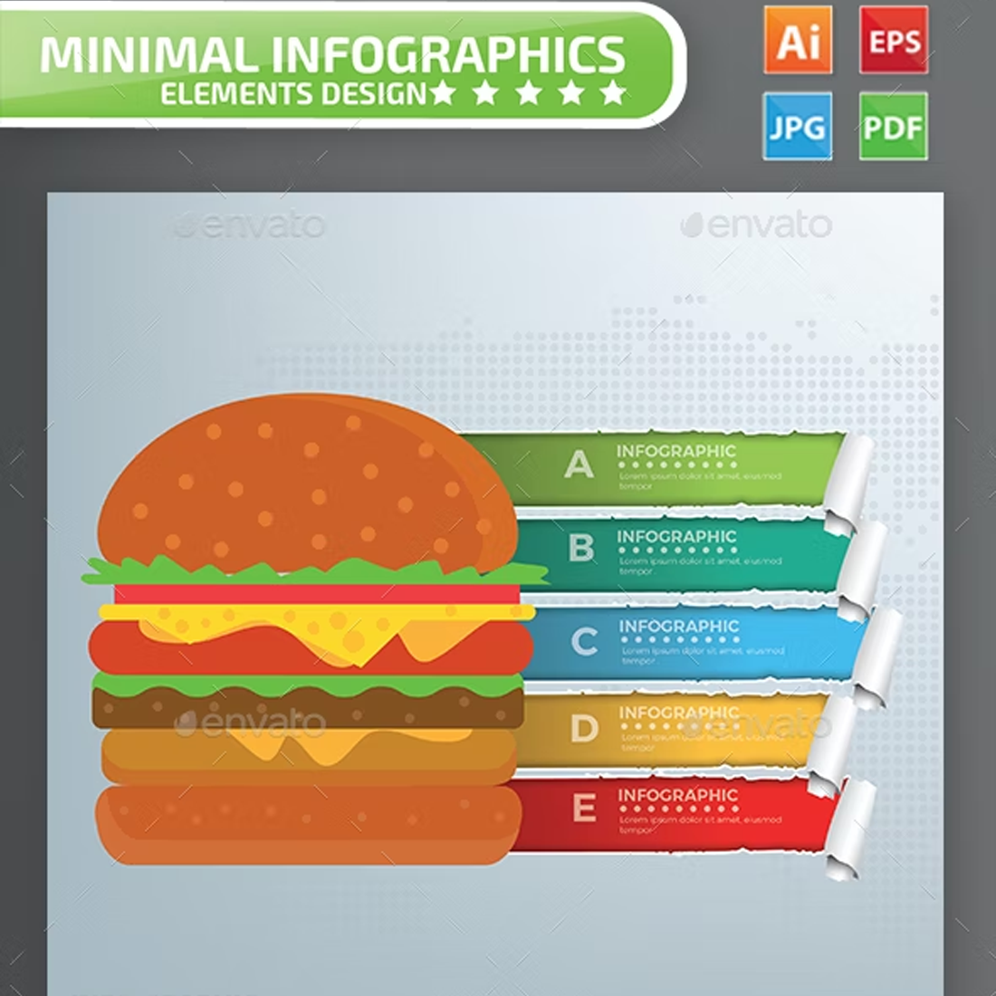 Images preview hamburger infographics design.