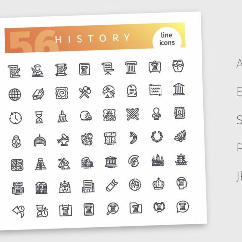 History Line Icons Set – MasterBundles