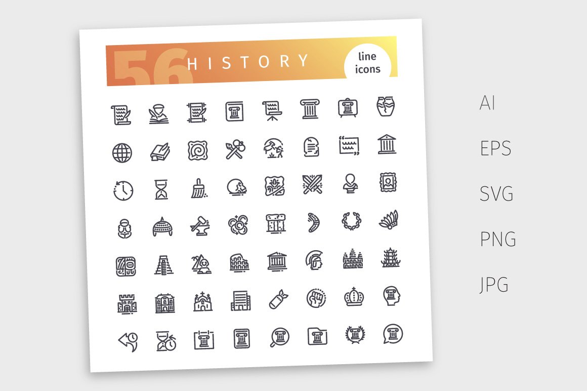 Icons on the theme of history icons.