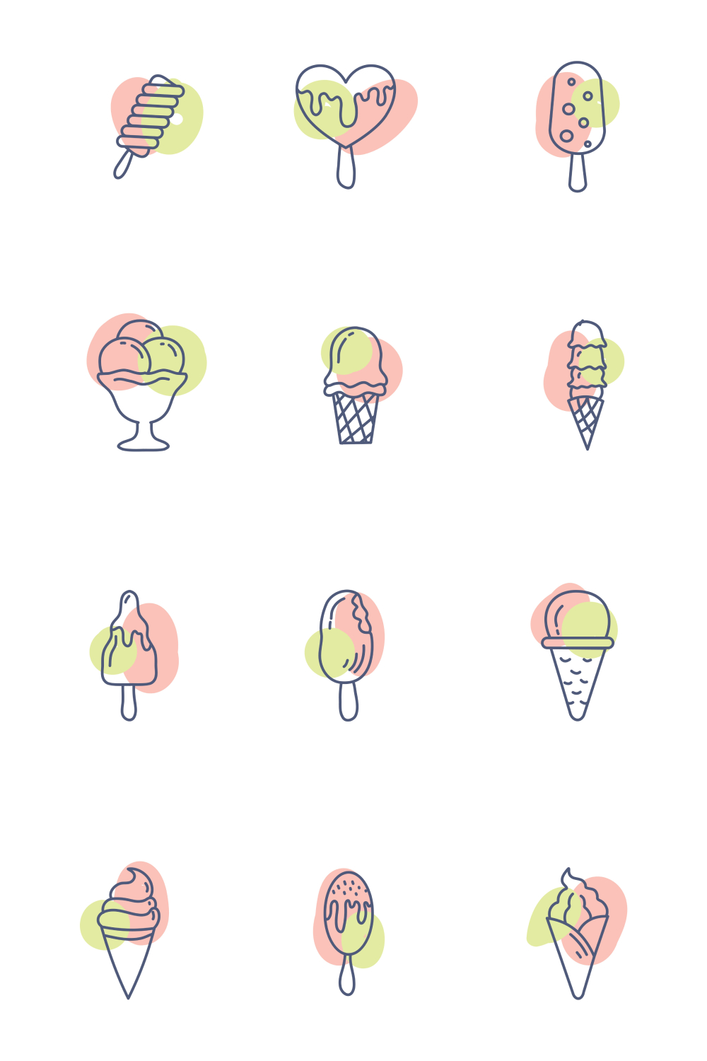 Ice Cream Icons Pinterest Cover.