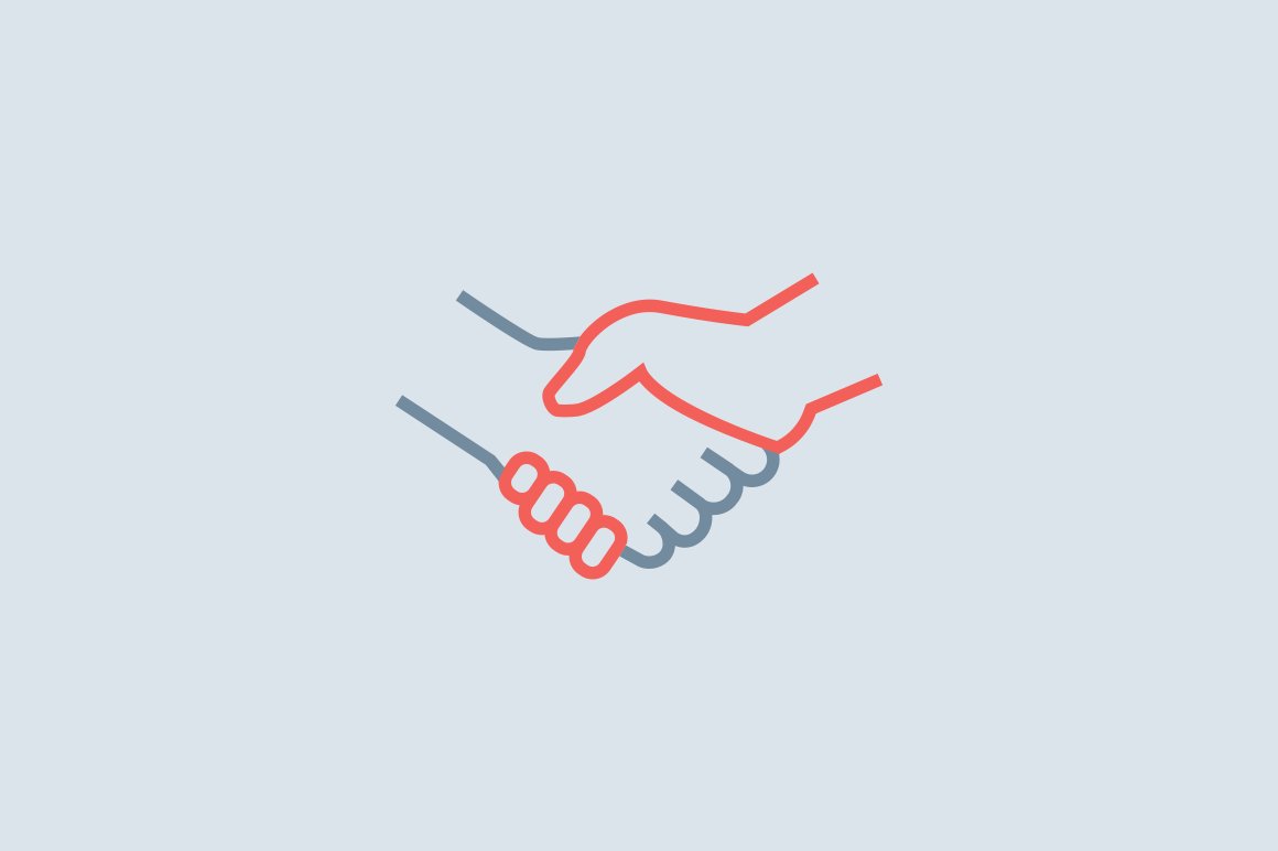 Shaking hands icon.