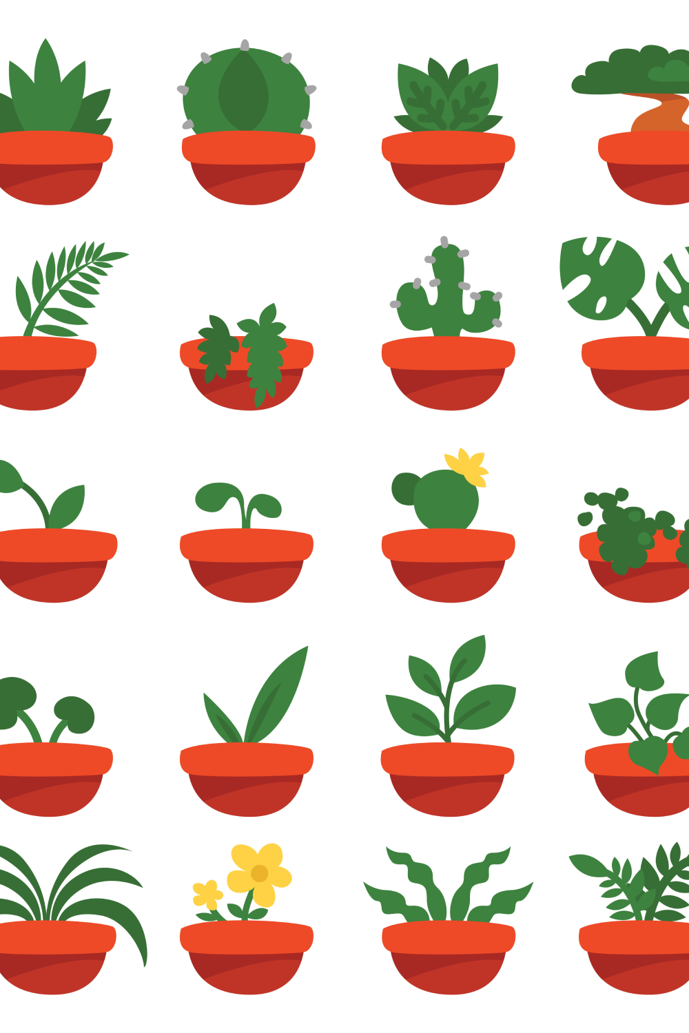 Indor Plants Set Pinterest Cover.