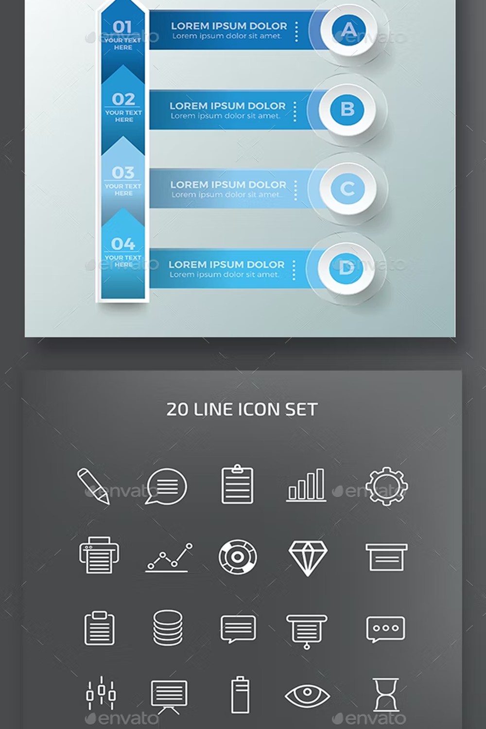 Illustrations infographic design of pinterest.