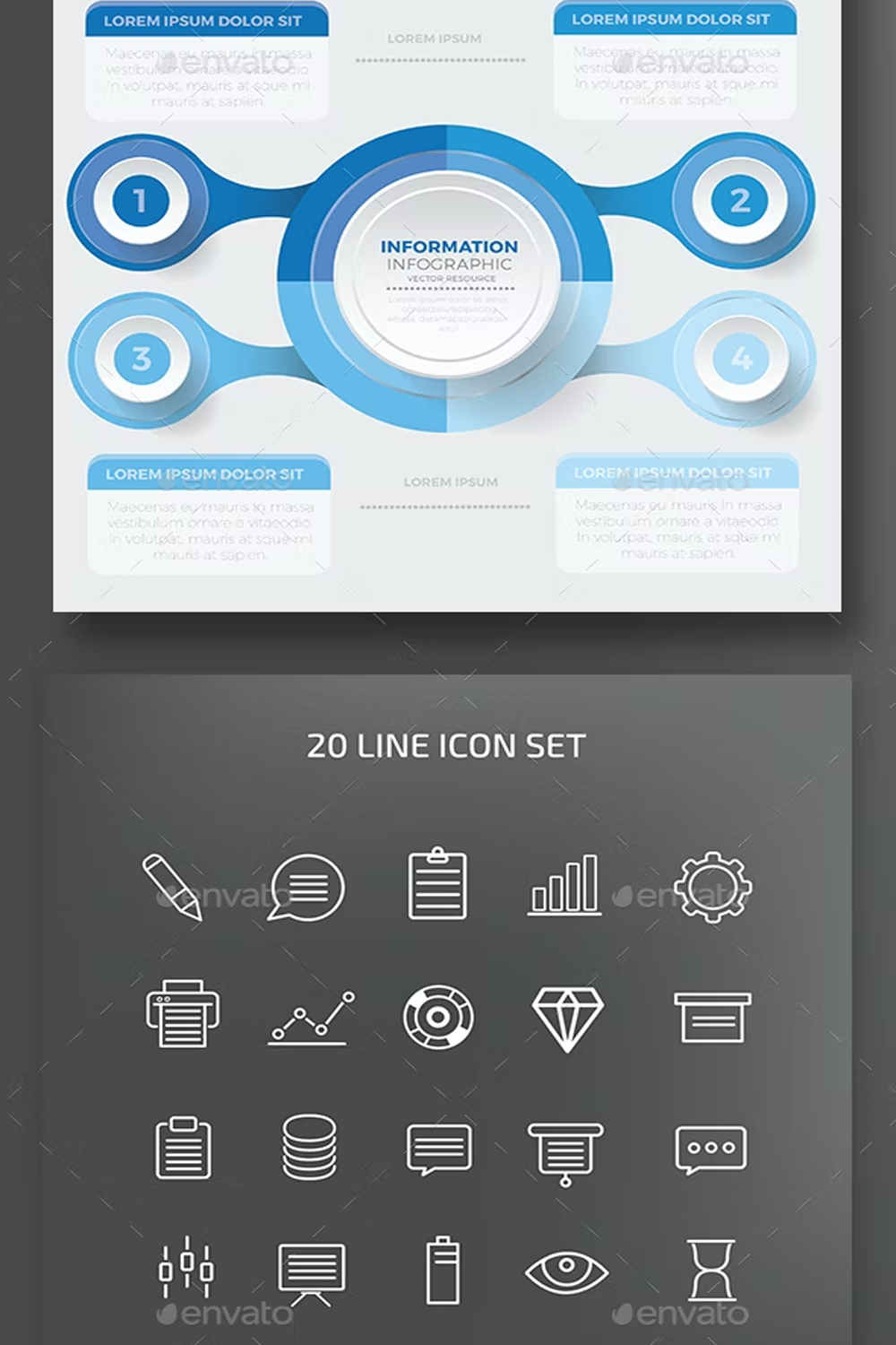 Illustrations infographic design of pinterest.