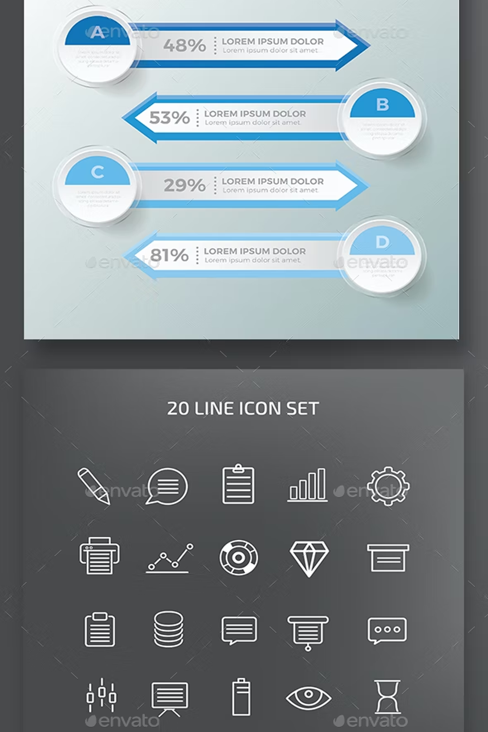 Illustrations infographic design of pinterest.