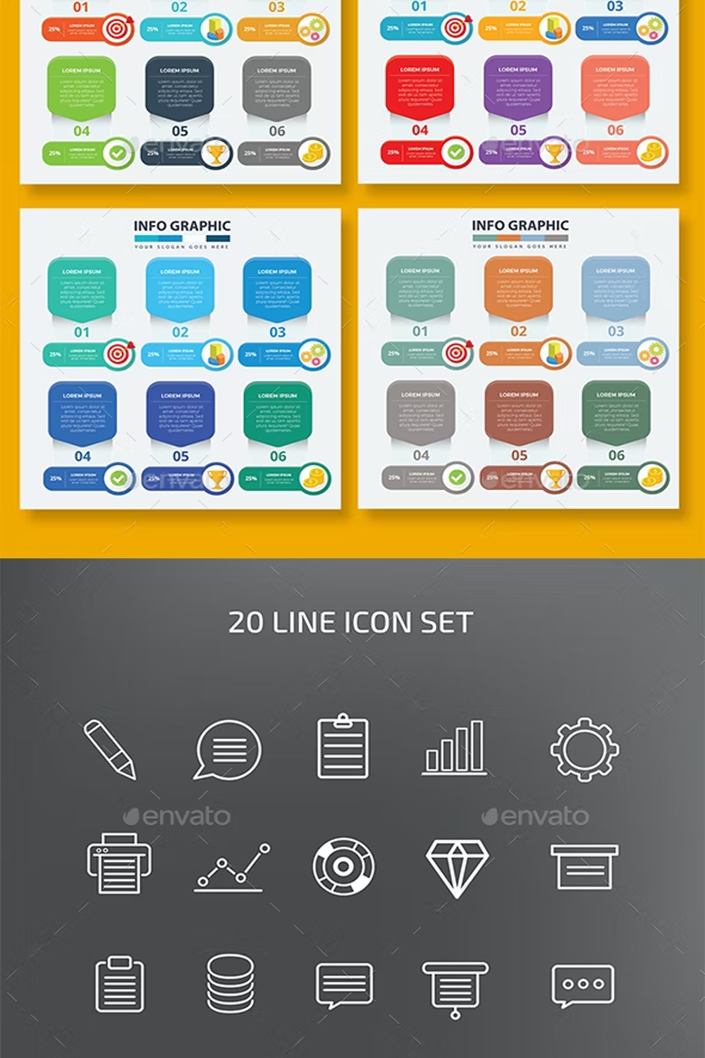 Illustrations infographic design of pinterest.