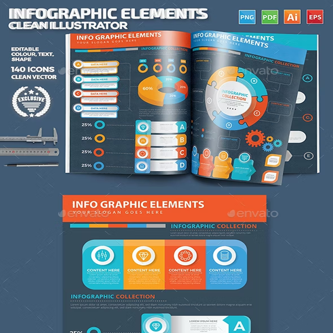 Images preview infographic elements.