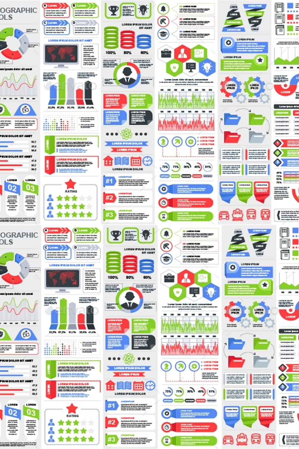 Illustrations infographic elements of pinterest.