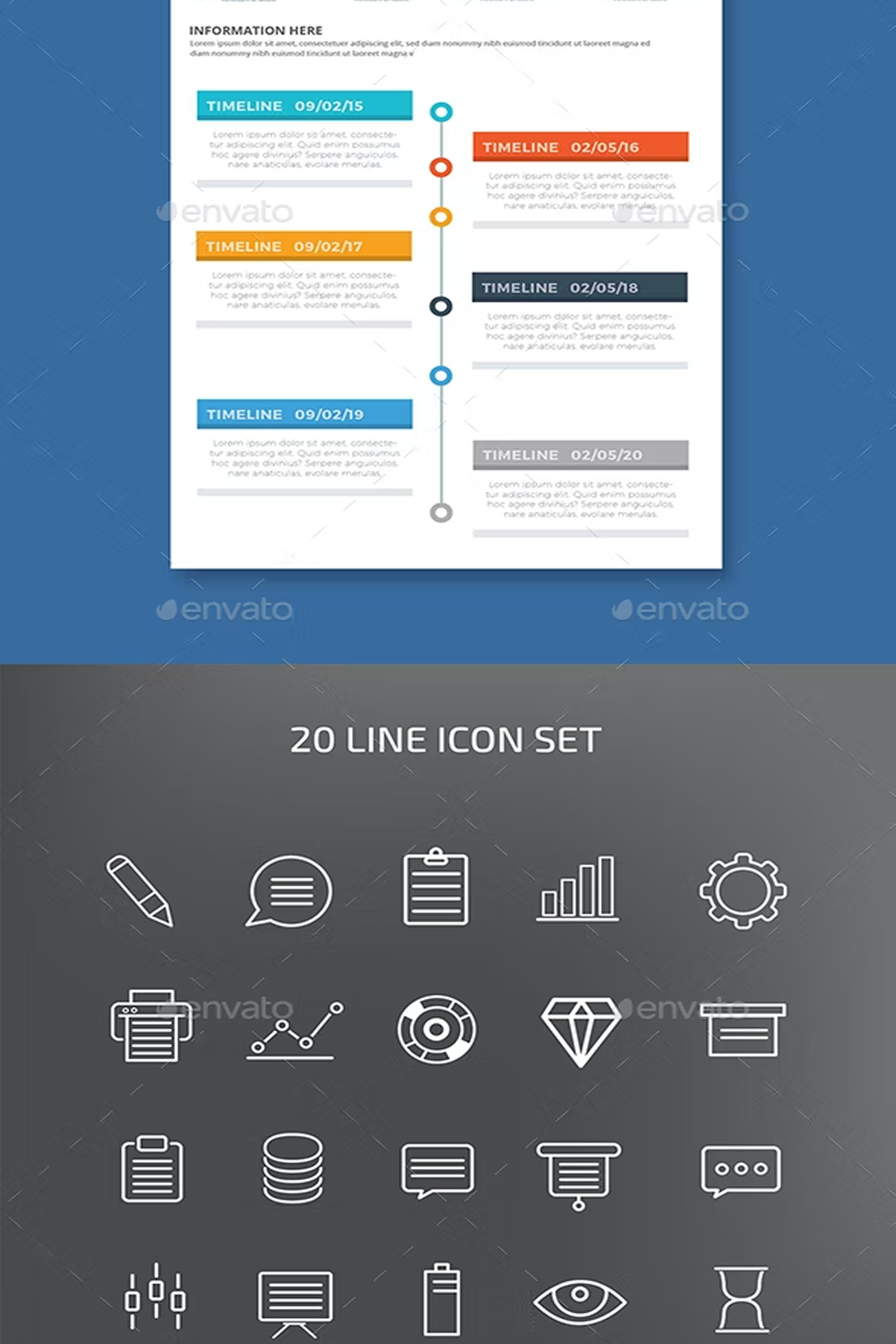 Illustrations infographic elements of pinterest.