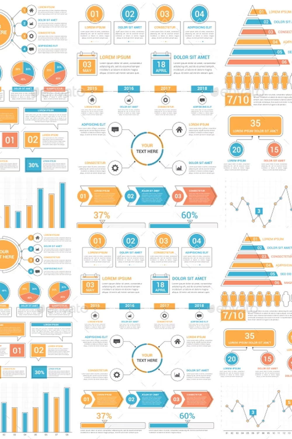 Illustrations infographic elements of pinterest.