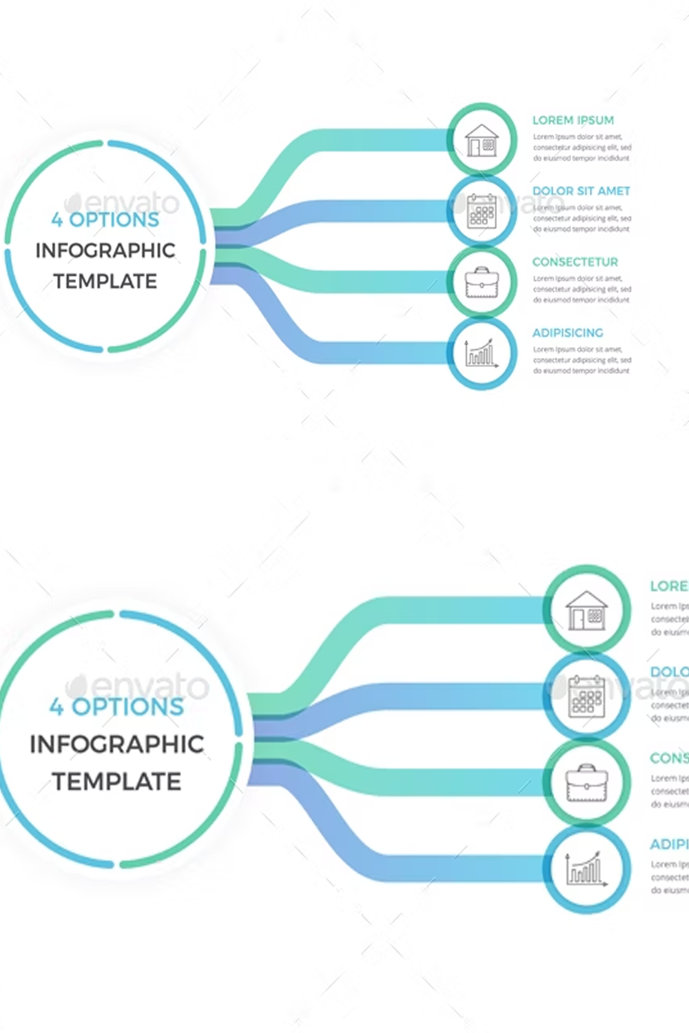 Illustrations infographic template with 3 options of pinterest.