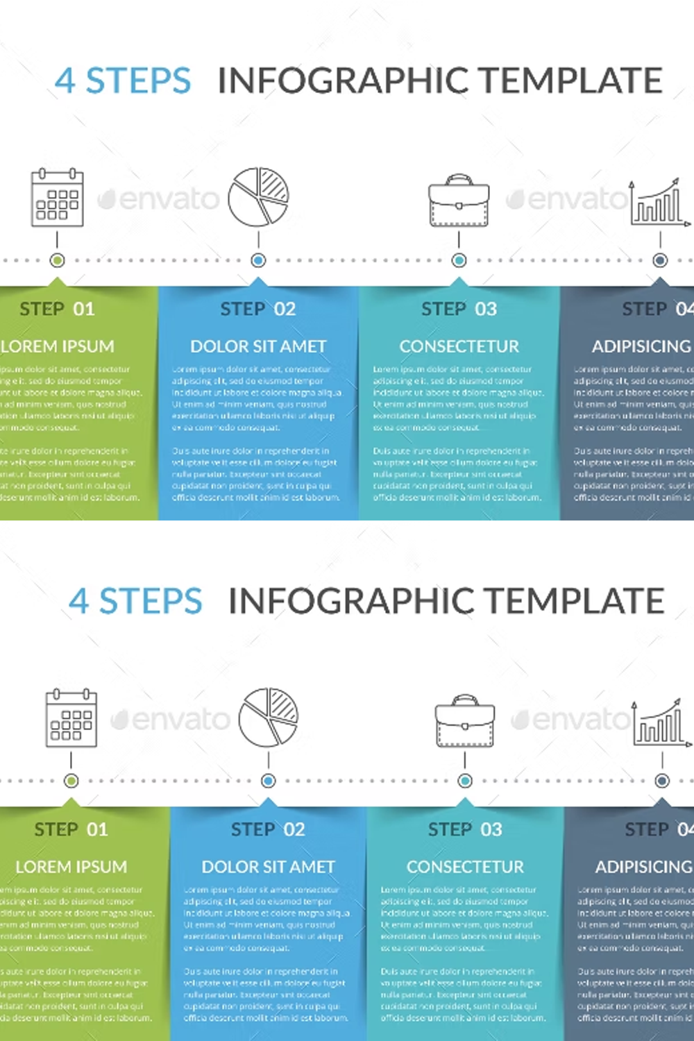 Illustrations infographic template with 4 elements of pinterest.