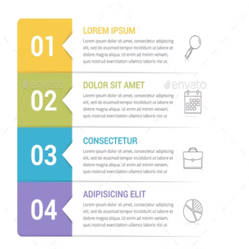 Images preview infographic template with 4 steps.