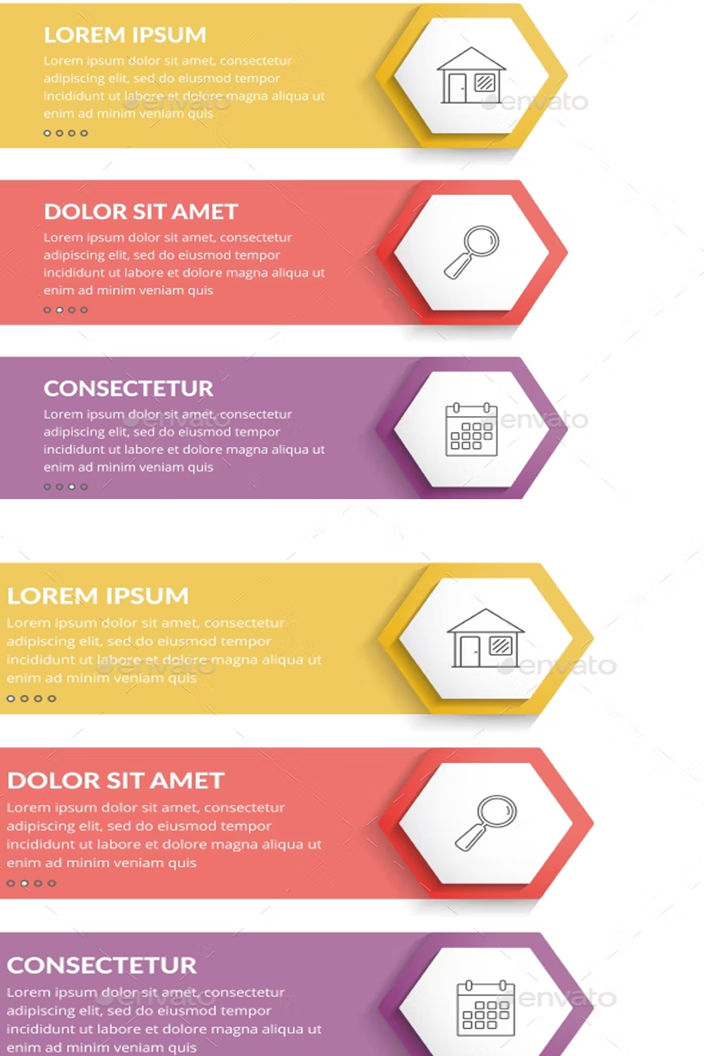 Illustrations infographic template with 4 steps of pinterest.