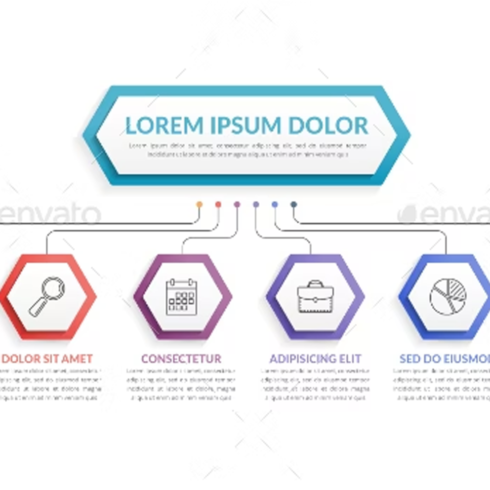 Images preview infographic template with six steps.