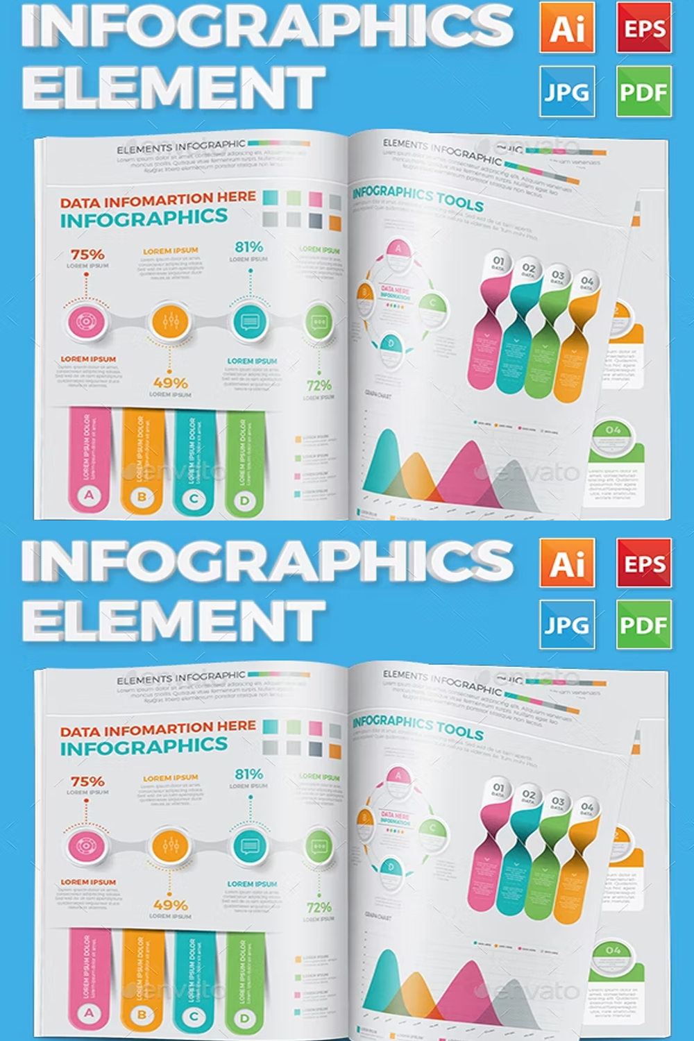 Illustrations infographics of pinterest.