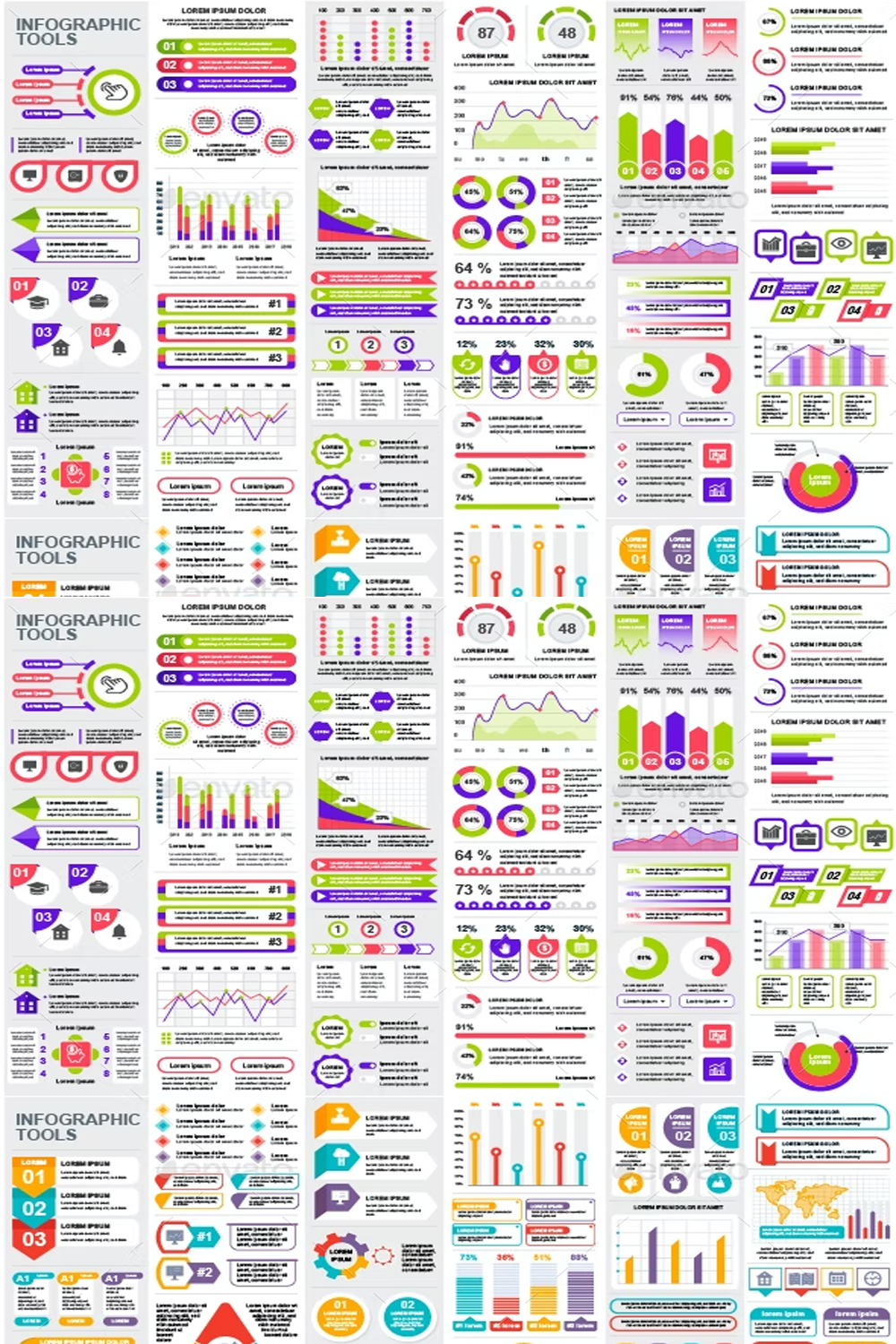 Illustrations infographics of pinterest.