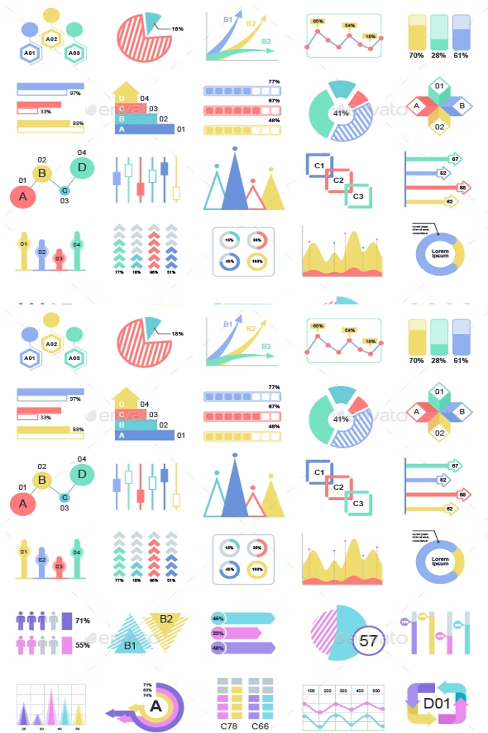 Illustrations infographics of pinterest.