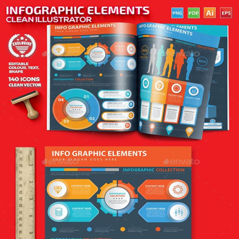 Images preview infographics set.