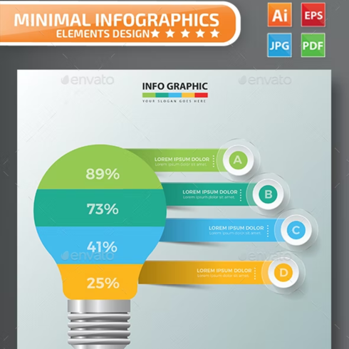 Images preview light bulb infographic design.