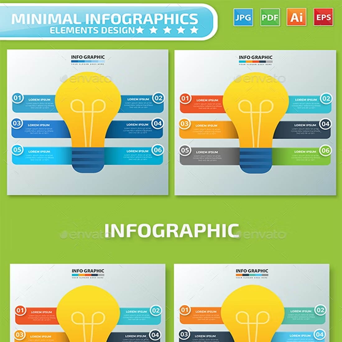 Images preview light bulb infographics.